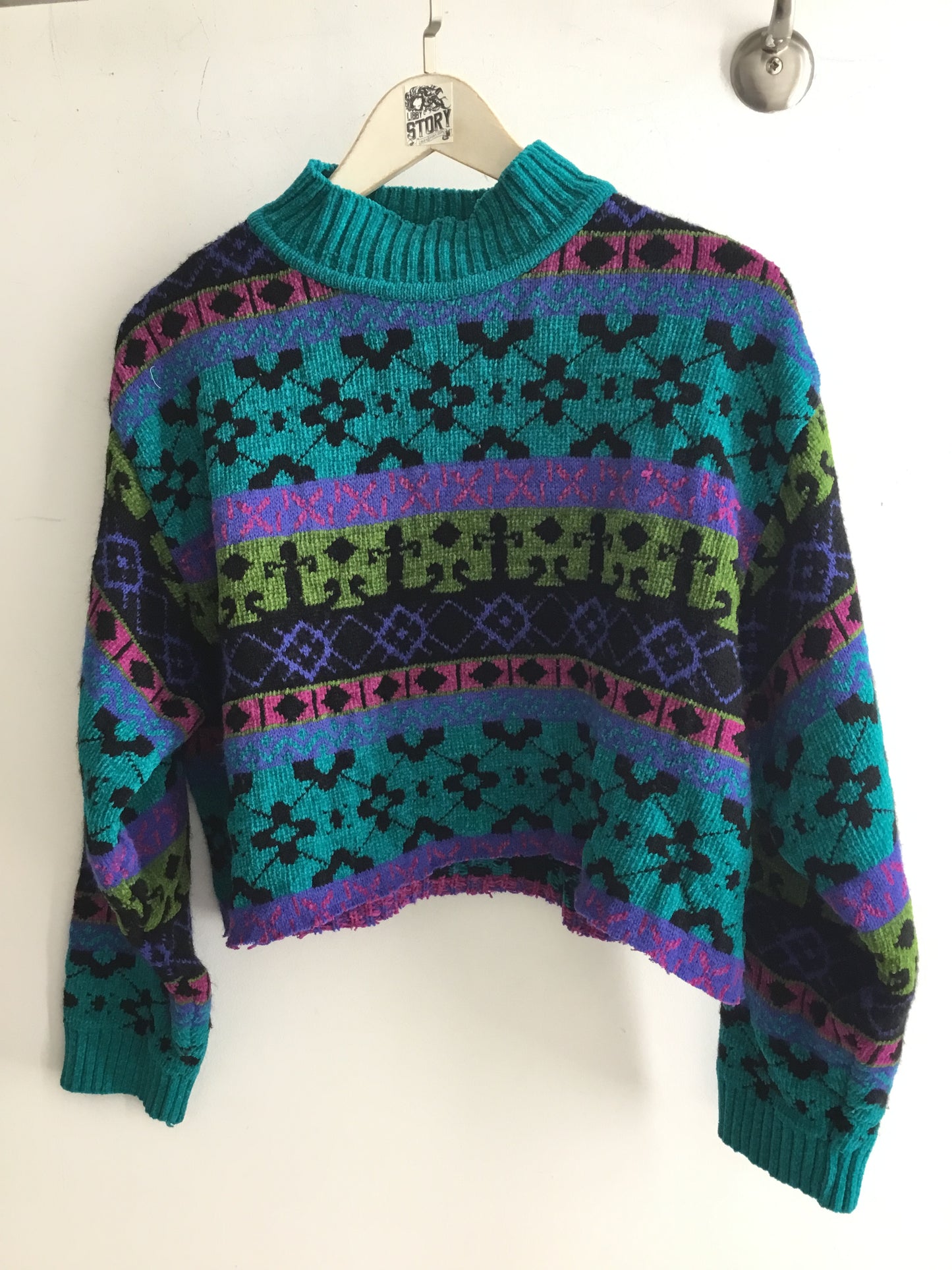 Libby Story Upcycled Vintage Crop Sweater