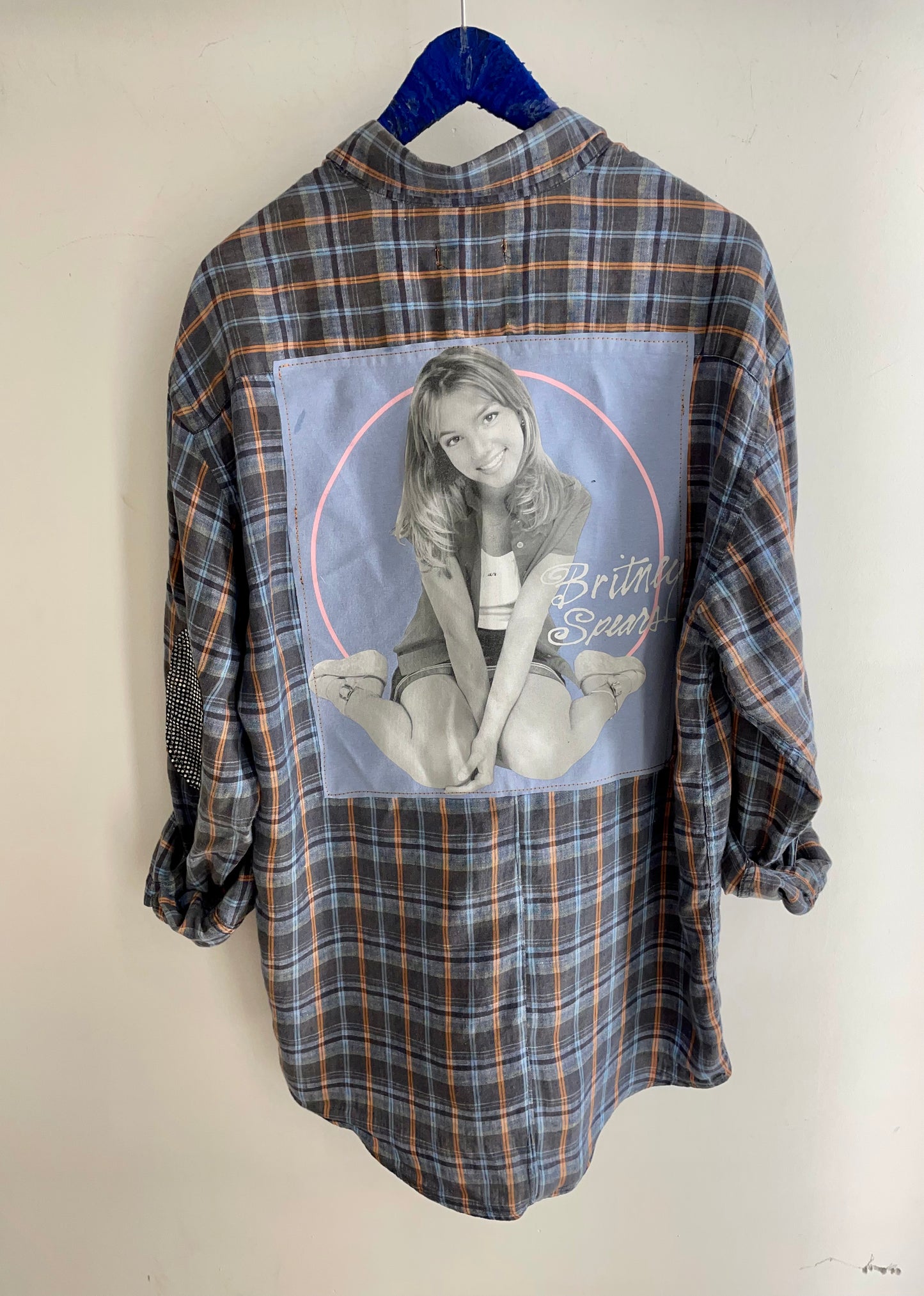LS Upcycled Britney Spears Oversized Plaid Shirt