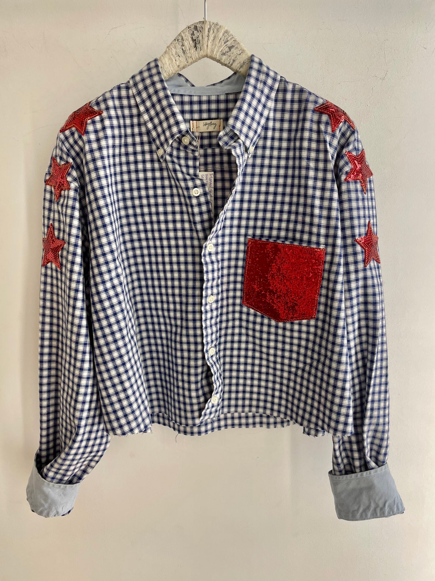 LS Upcycled Ole Miss Patch Flannel Shirt