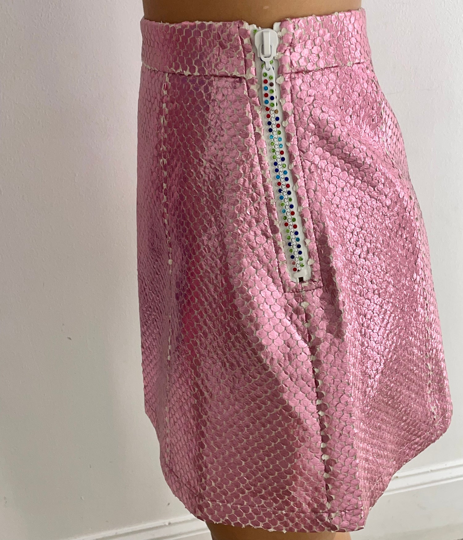 Pink metallic skirt clearance queen