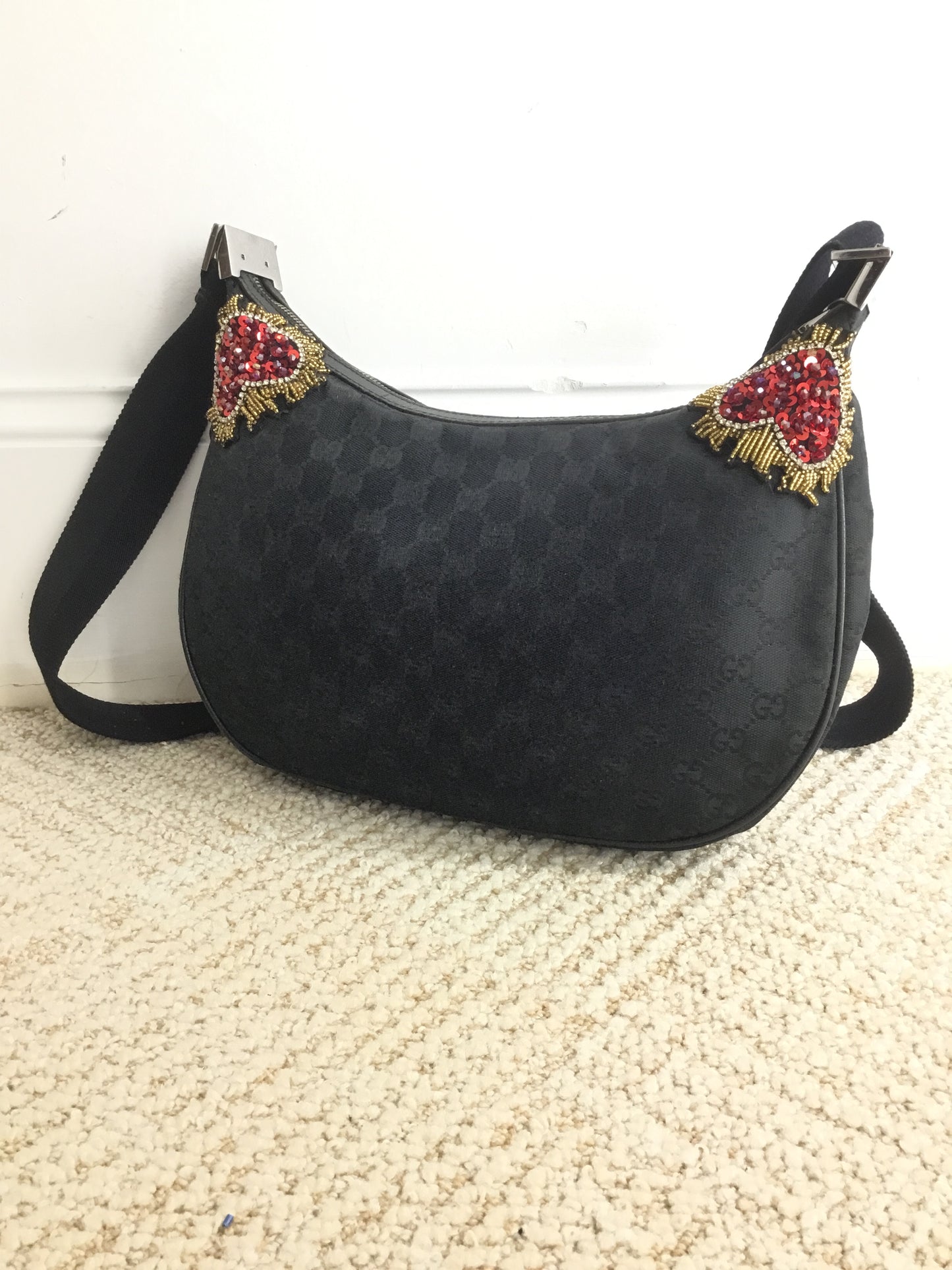 Libby Story Upcycled Double Heart GG Bag