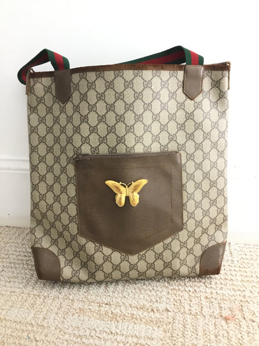 Libby Story Upcycled Butterfly Pin GG Bag
