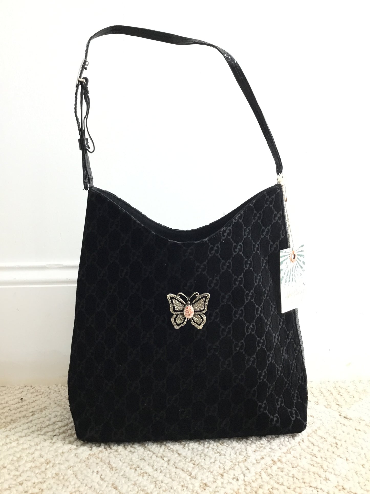 Libby Story Upcycled GG Butterfly Purse