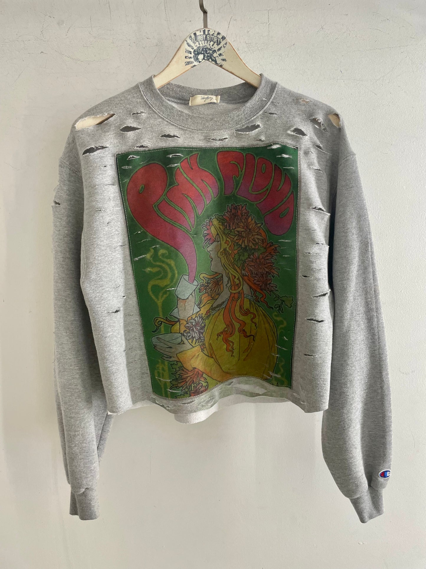 LS Upcycled Pink Floyd Distressed Sweatshirt