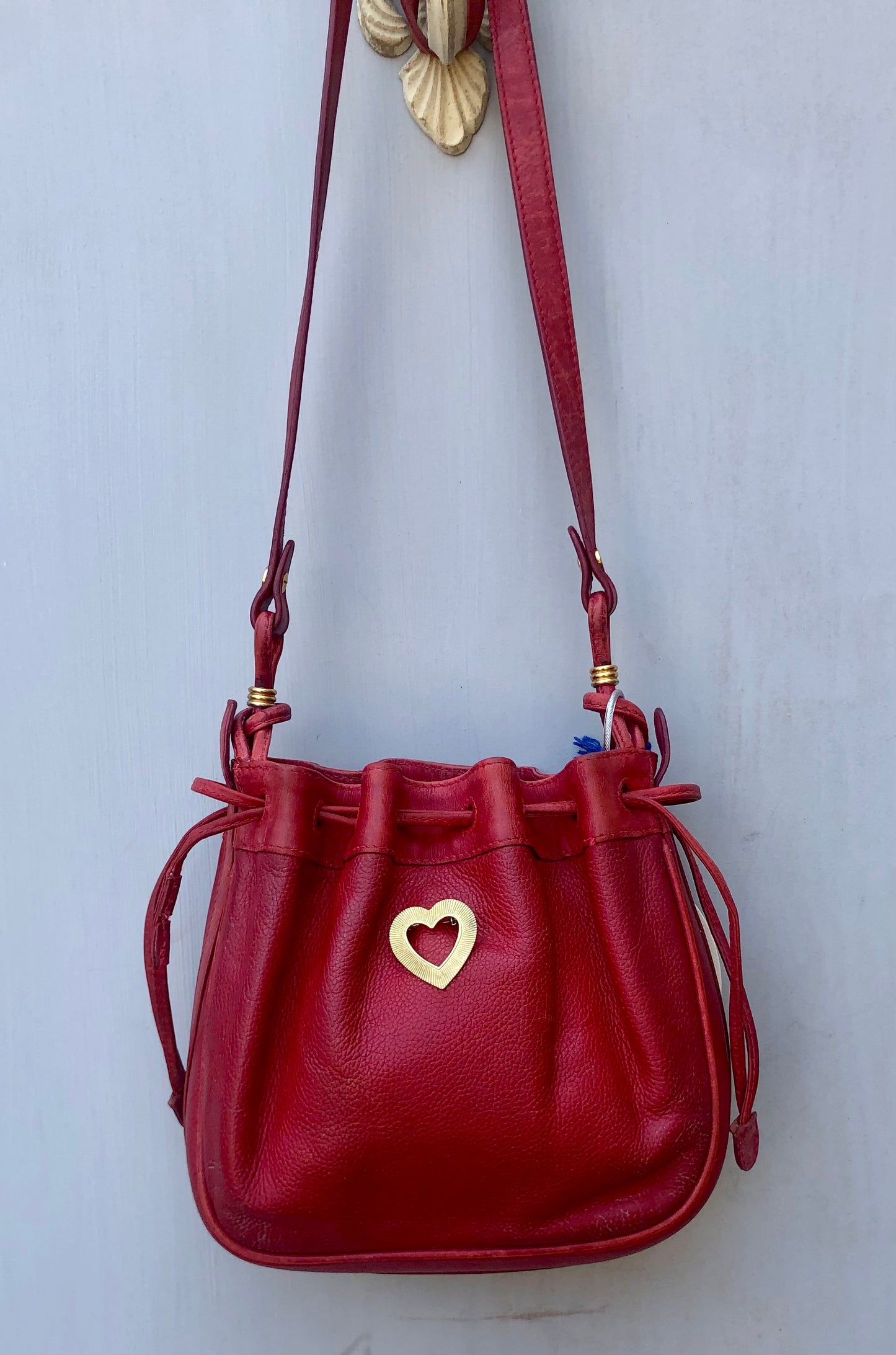 LS Upcycled GG Bucket Heart Bag