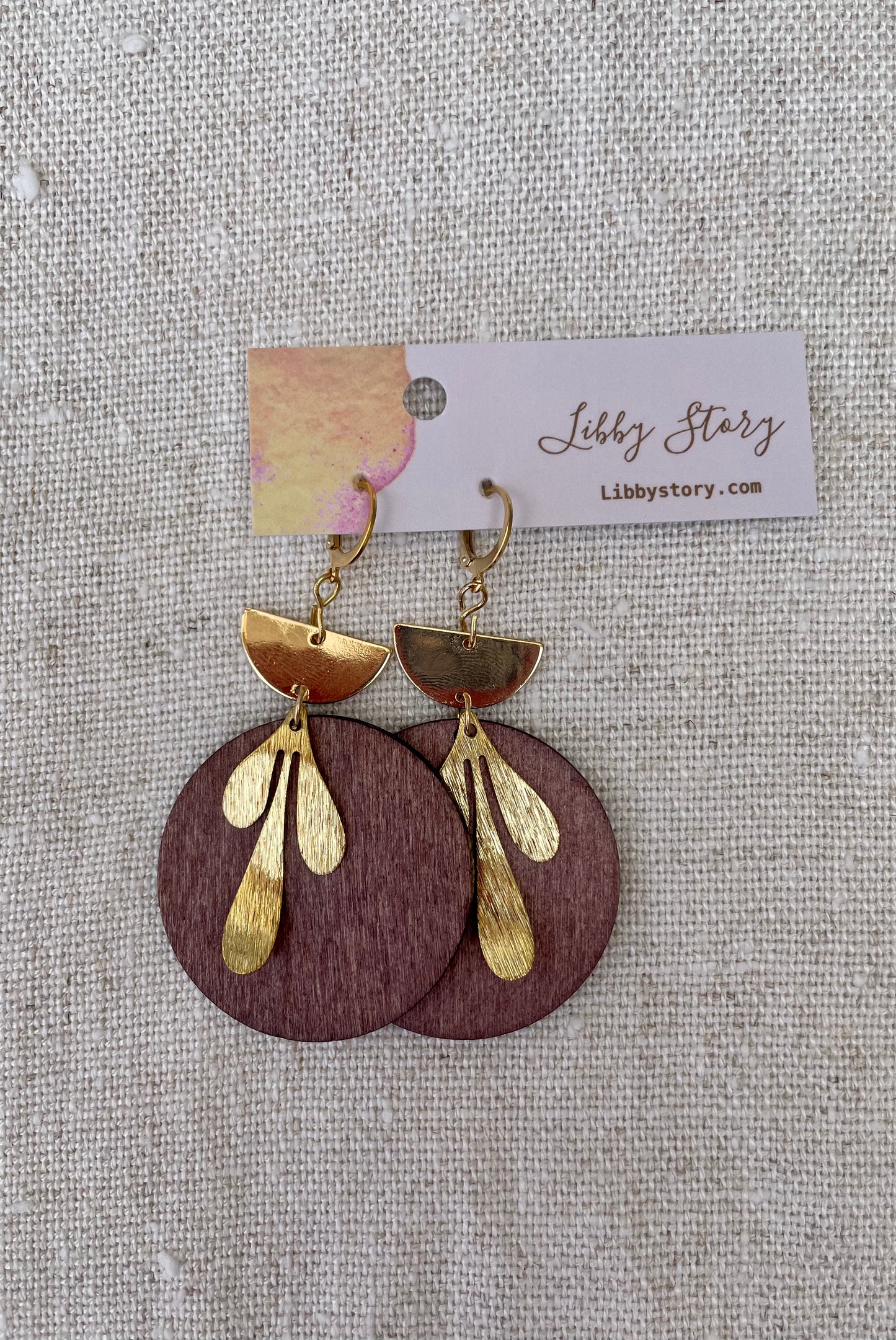 Metal Simple Wooden Earring