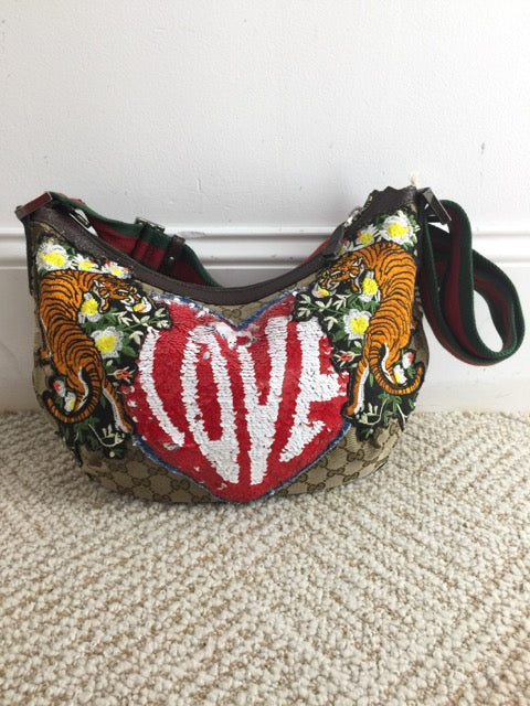 Libby Story Upcycled Love Tiger GG Purse
