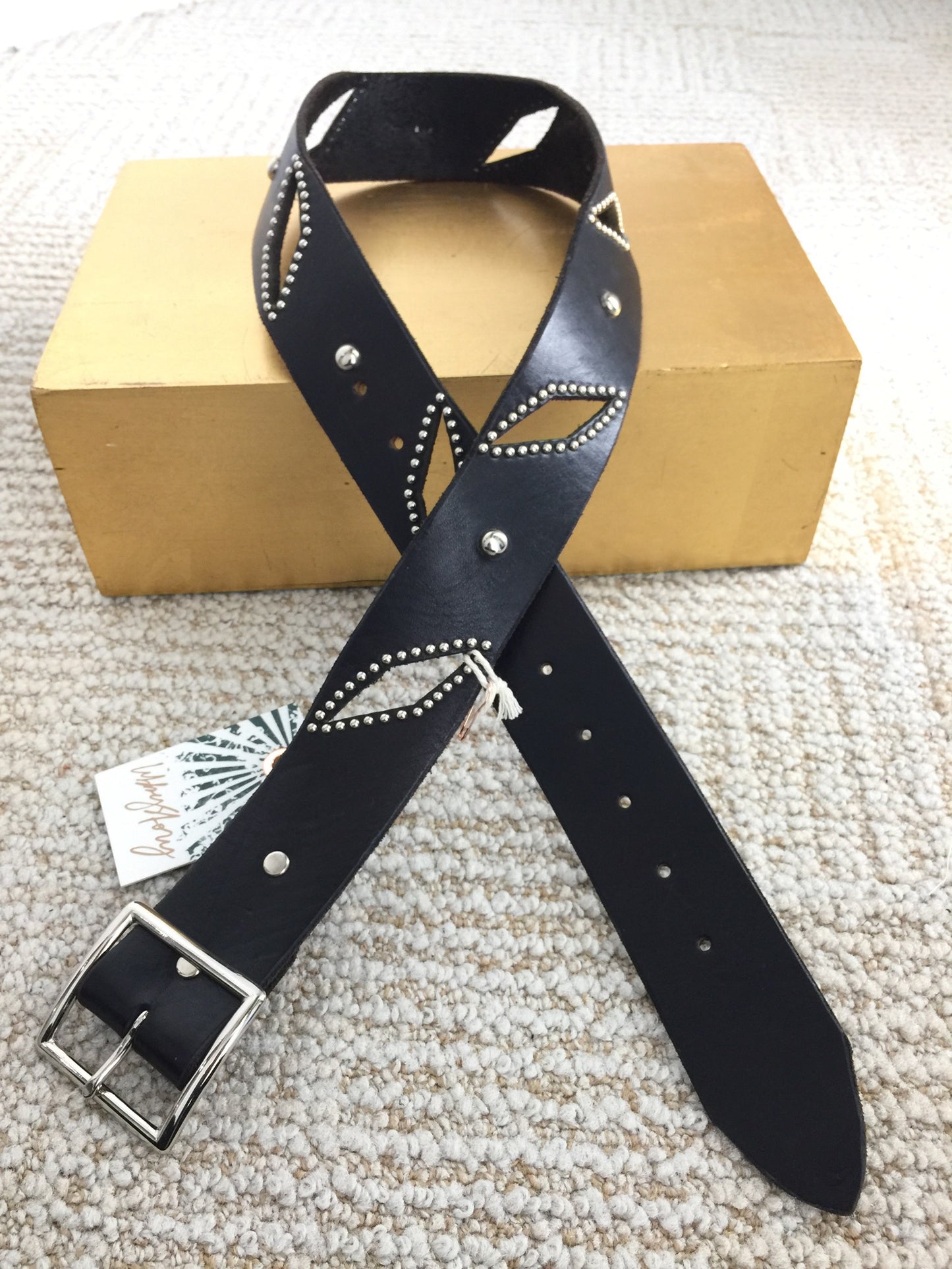 LS Leather Stud Cut Out Belt