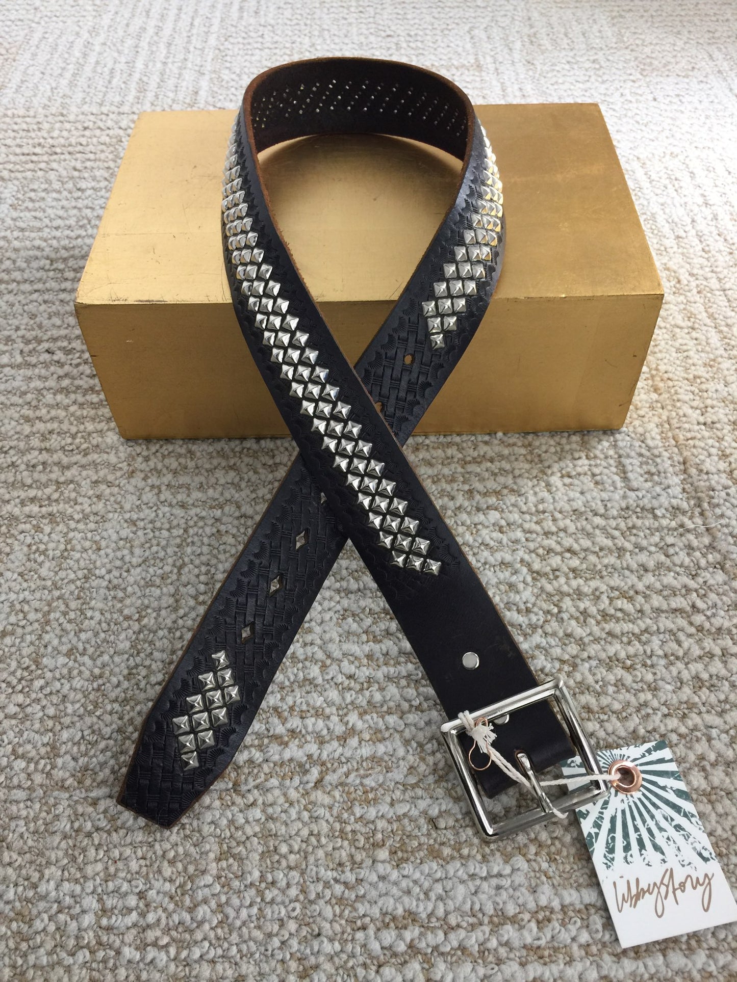 LS Leather Stud Row Belt