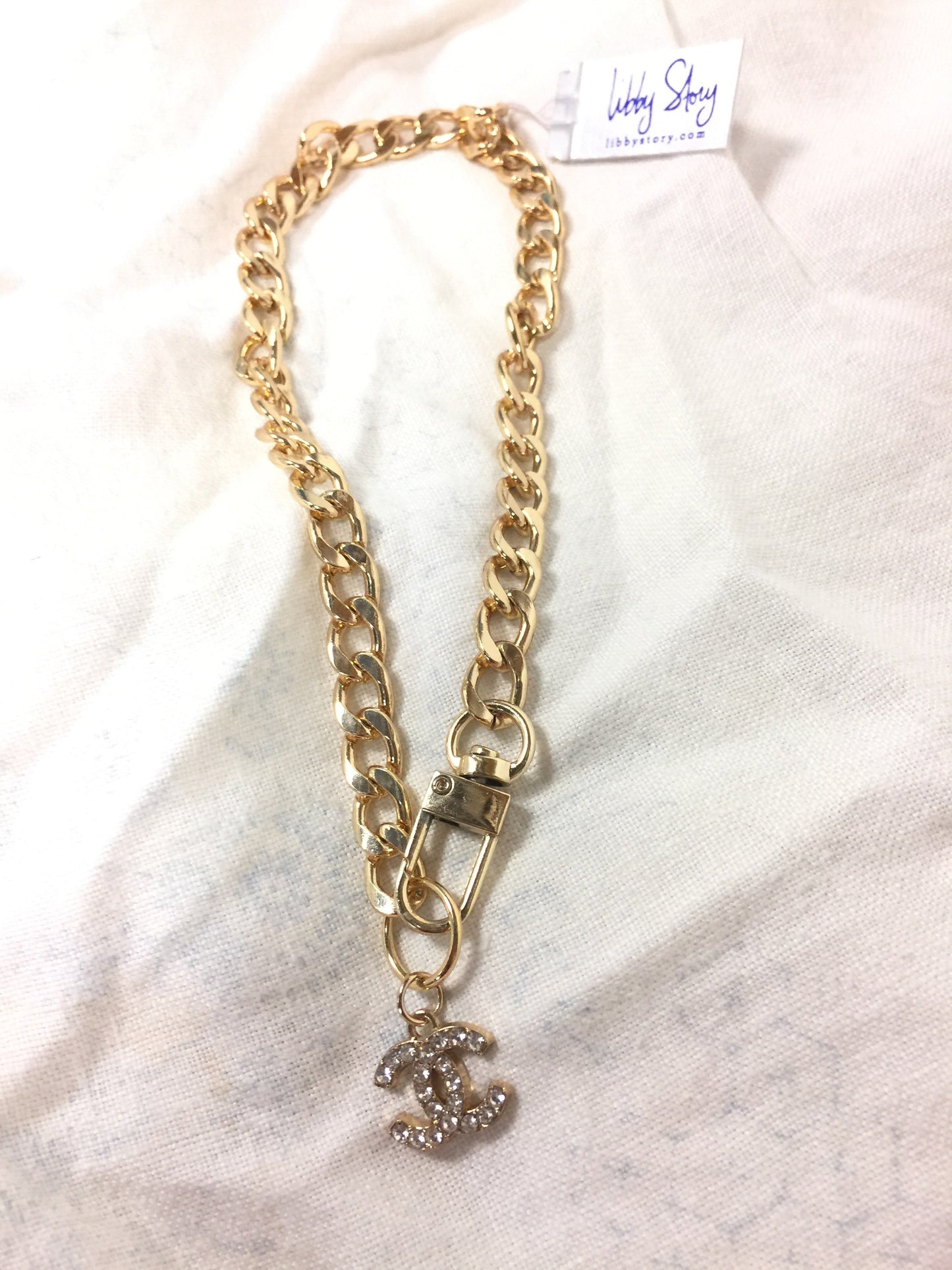 LS Upcycled CC Curb Chain Necklace