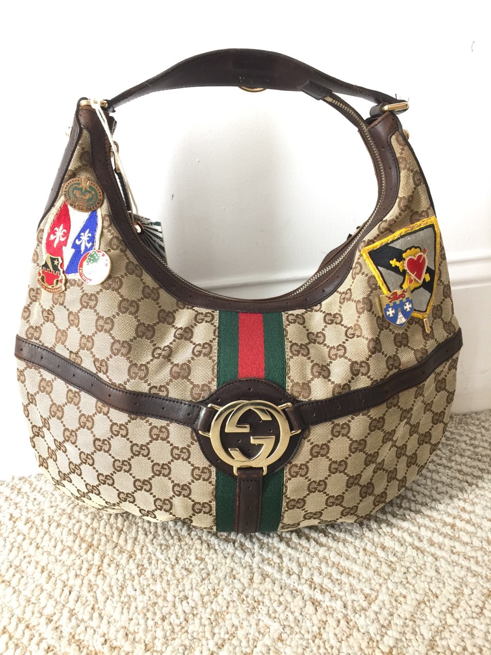 LS Upcycled GG Military Pin Purse