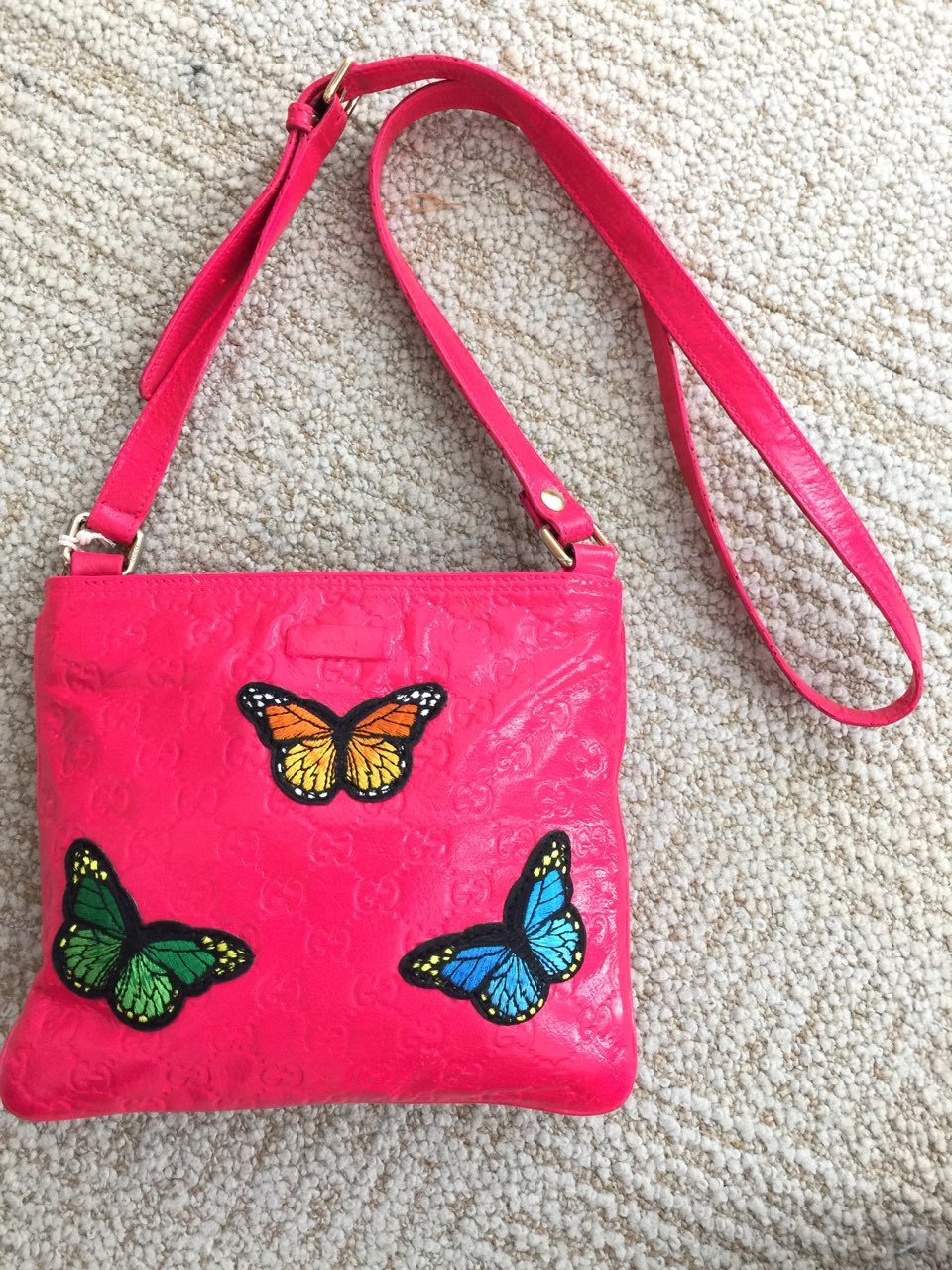 LS Upcycled Bright GG Butterfly Bag