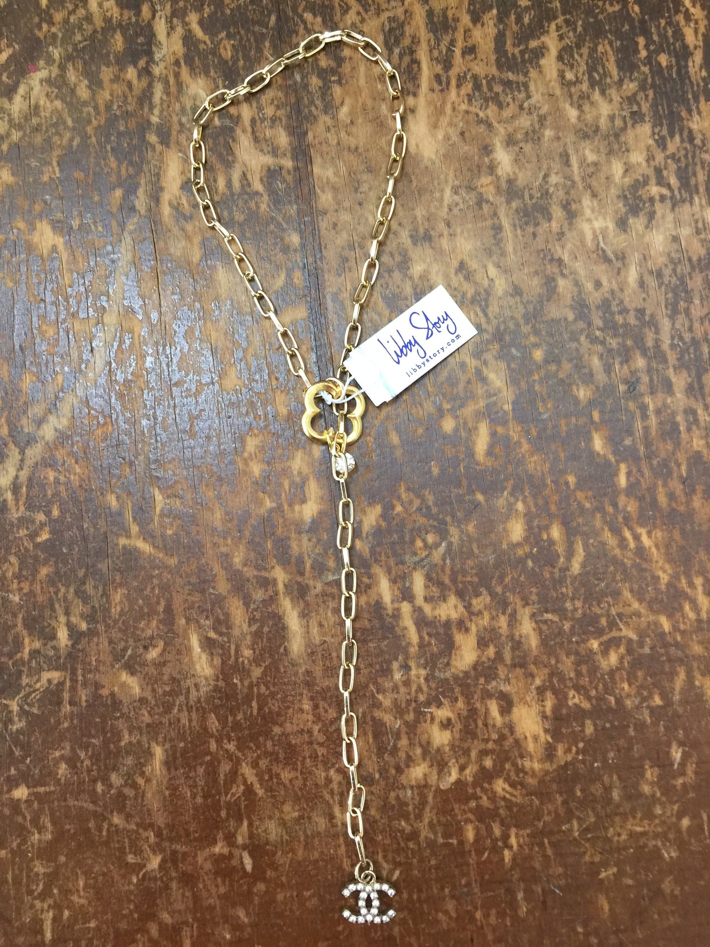 LS Upcycled CC Charm Lariat Necklace