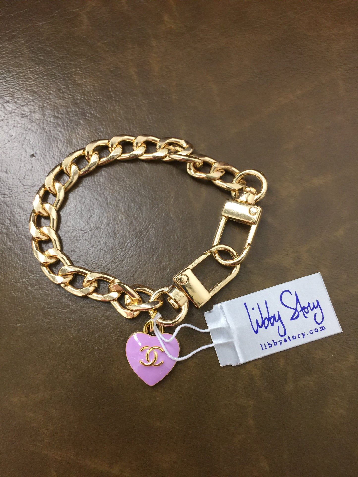 LS Upcycled Purple Heart CC Bracelet