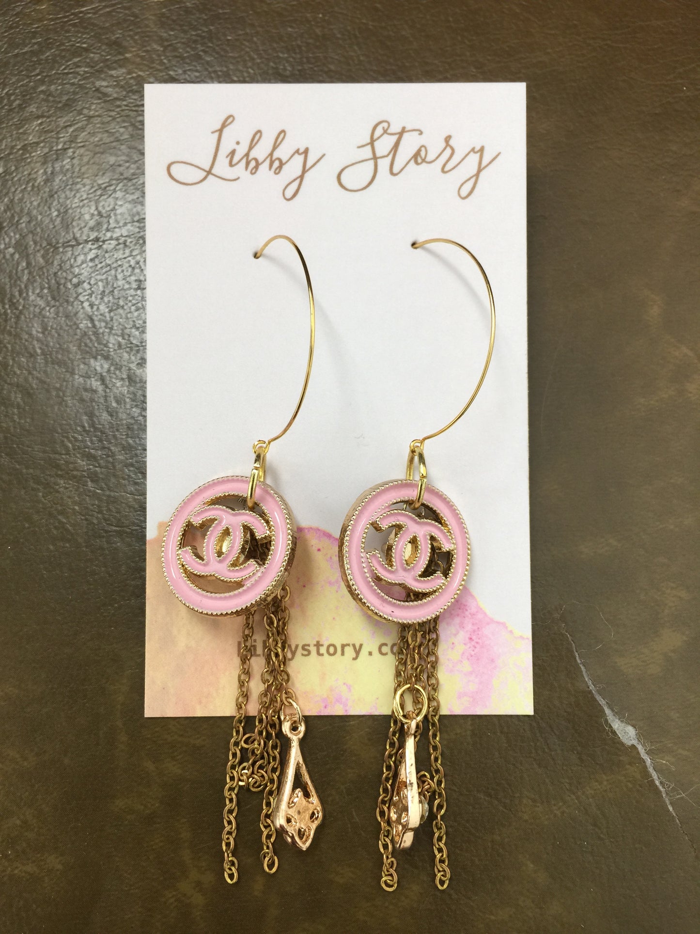 LS Upcycled Pink CC Tassel Earring