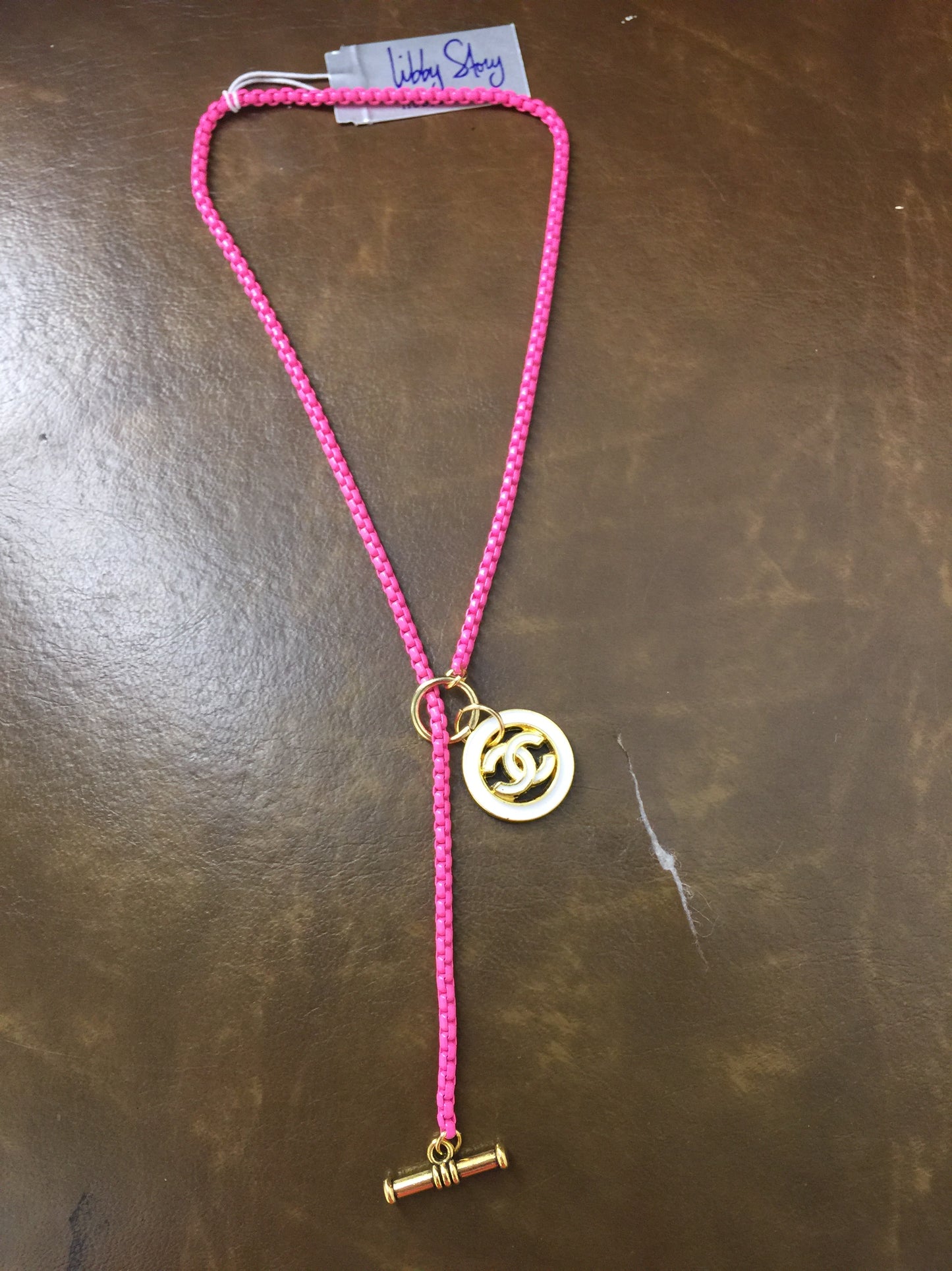 LS Upcycled CC Button Lariat Necklace