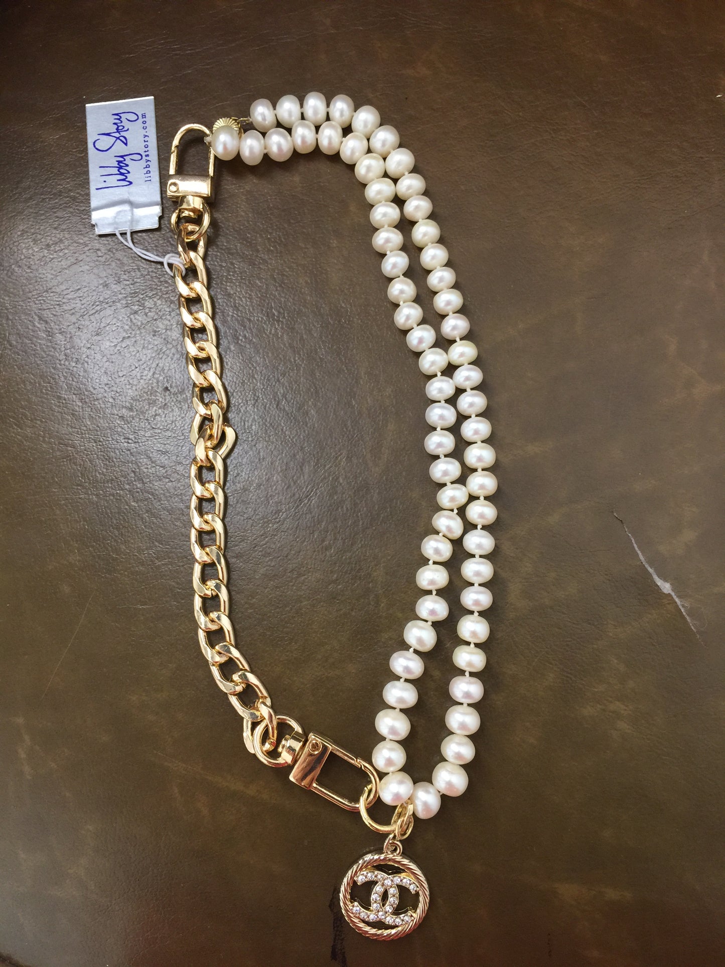 LS Upcycled Pearl Mixed Chain CC Necklace