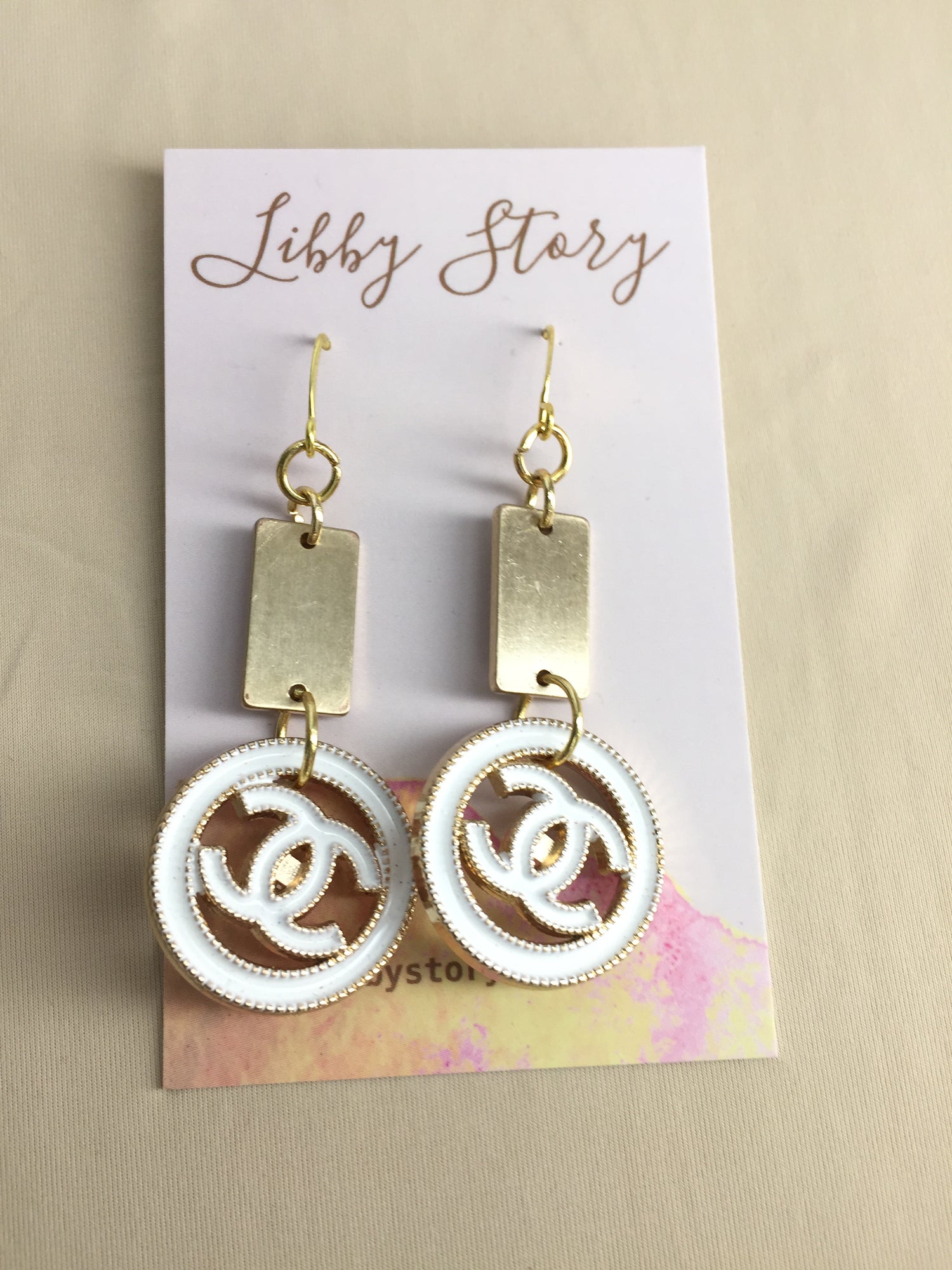 LS Upcycled CC Button Drop Earring – Libby Story