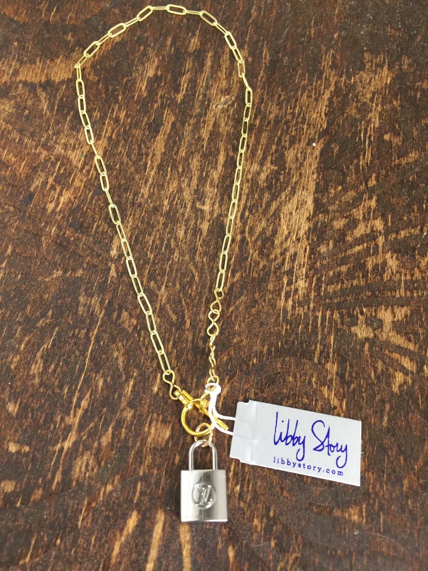 LS Upcycled LV Padlock Necklace
