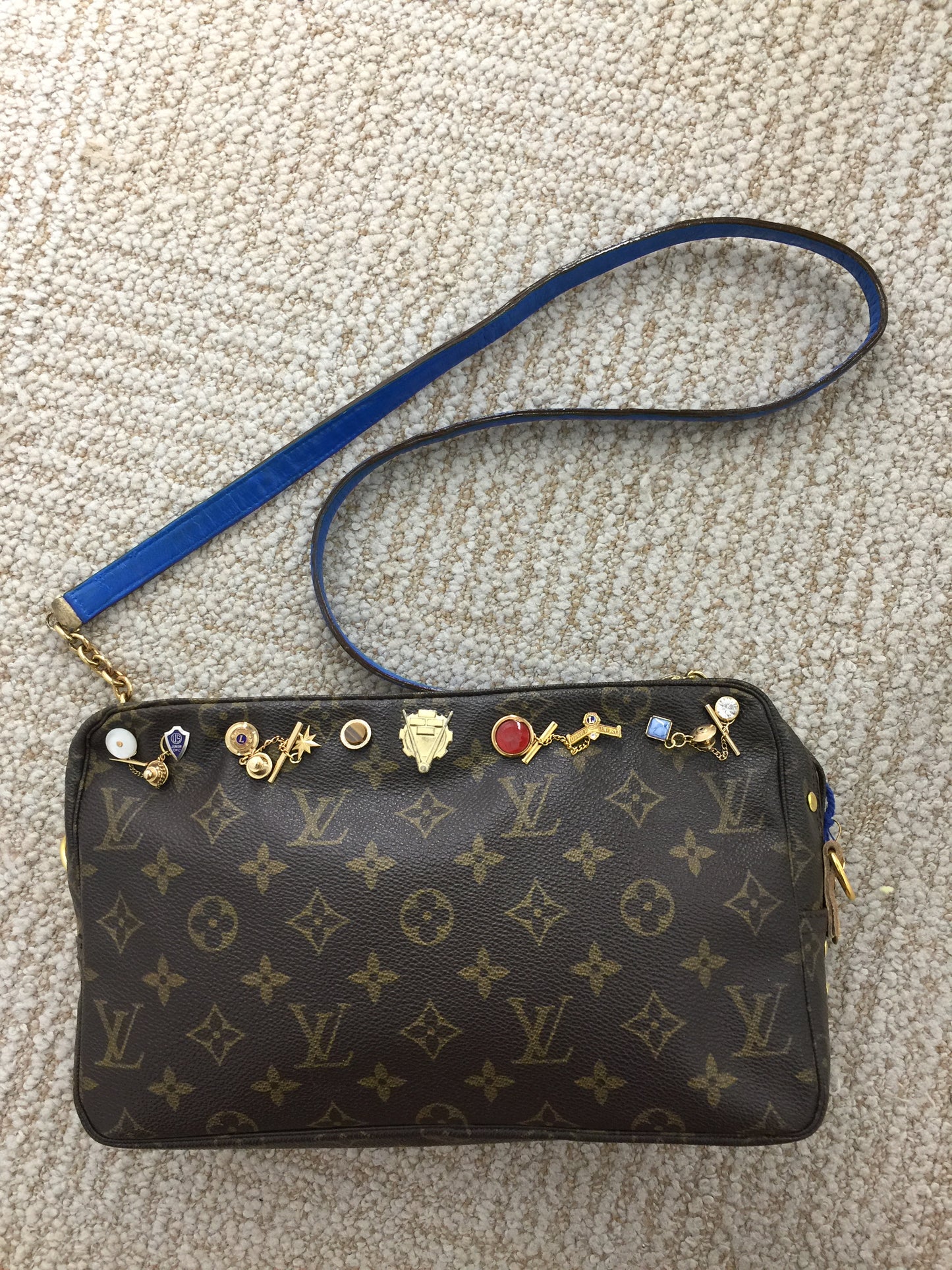 LS Upcycled LV Charm Crossbody Bag