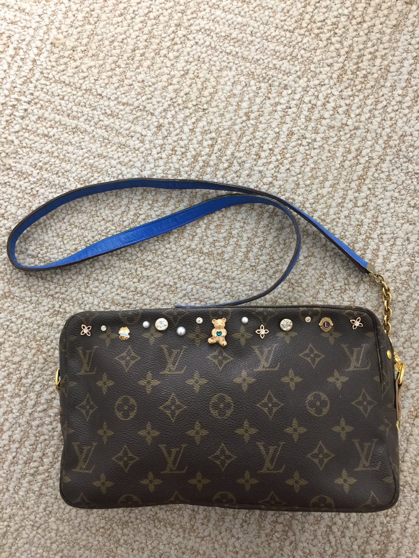 LS Upcycled LV Charm Crossbody Bag