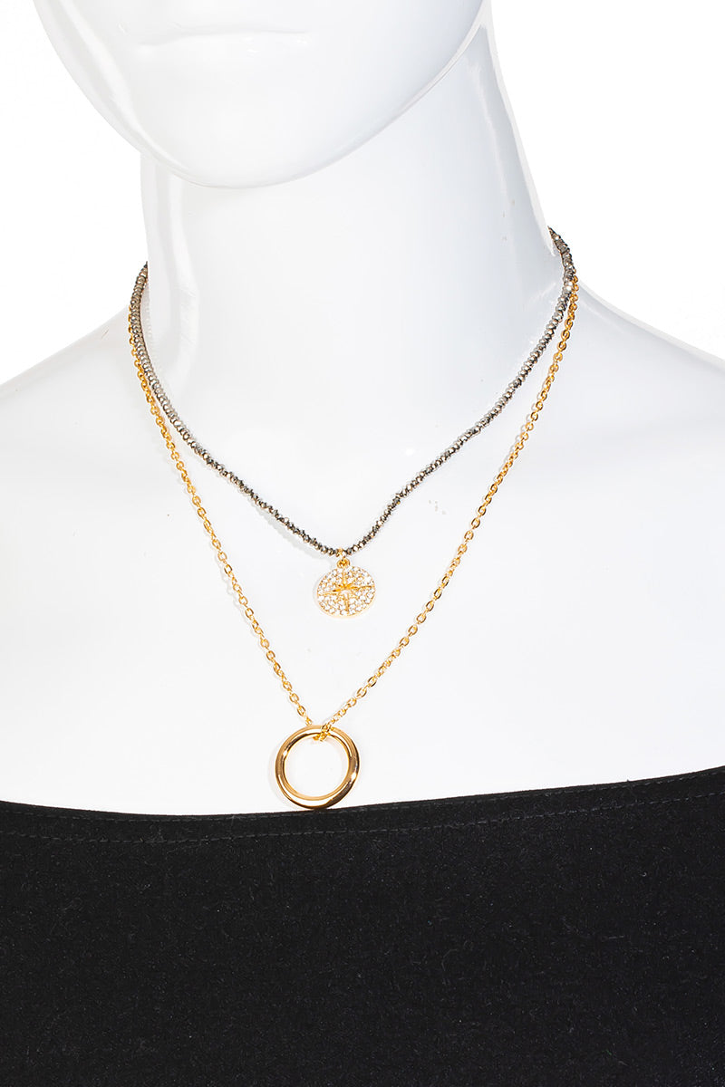 North Star Coin Layered Necklace
