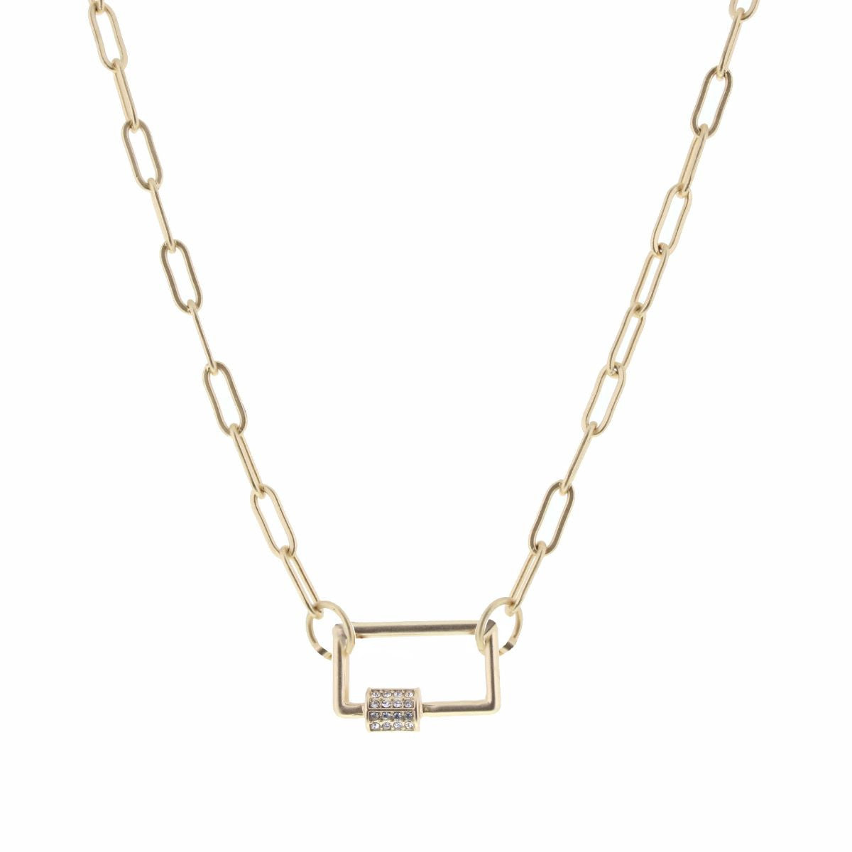 Jane Marie Rectangle Carabiner Necklace