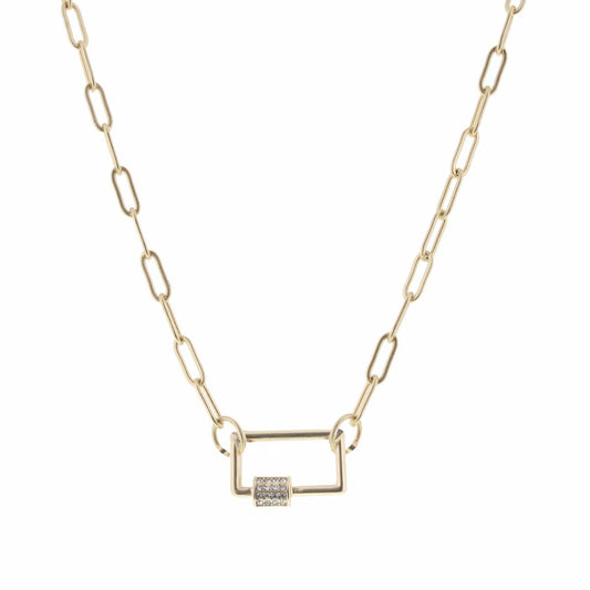 Jane Marie Rectangle Carabiner Necklace