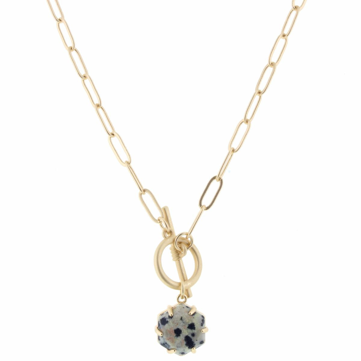 Jane Marie Hexagon Stone Toggle Necklace