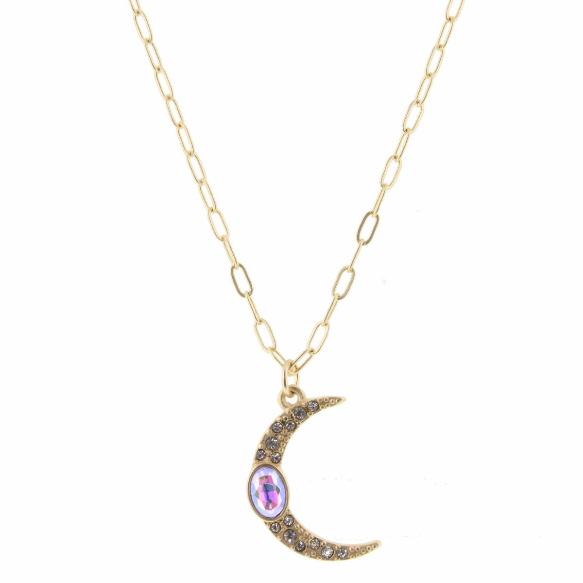 Jane Marie AB Moon Stone Charm Necklace