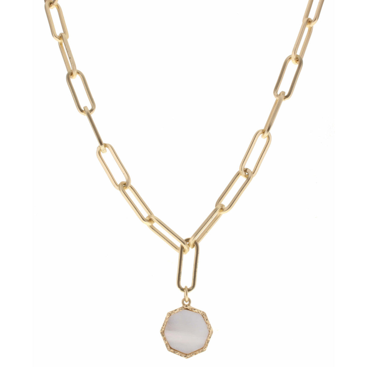 Jane Marie Octagon Shell Chain Link Necklace