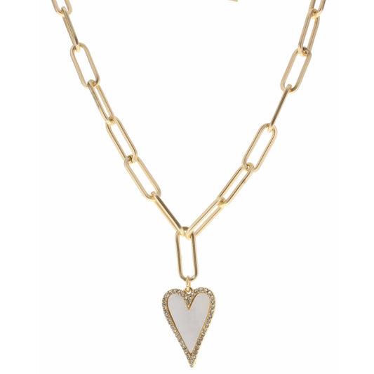 Jane Marie Shell Heart Chain Link Necklace