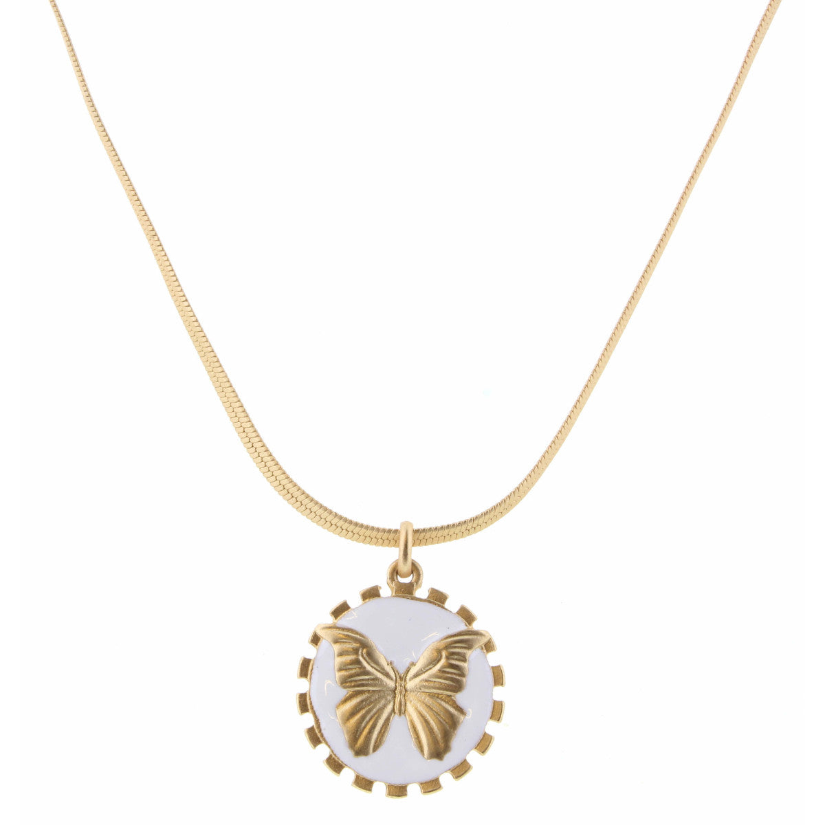 Jane Marie Butterfly Pendant Snake Chain Necklace