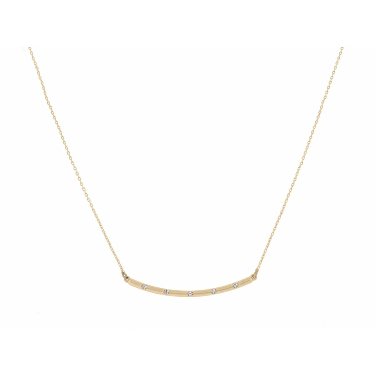 Jane Marie Curved Bar Spaced Crystals Necklace