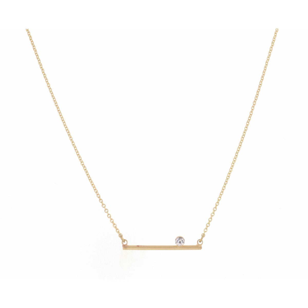 Jane Marie Straight Bar Clear Circle Drop Necklace