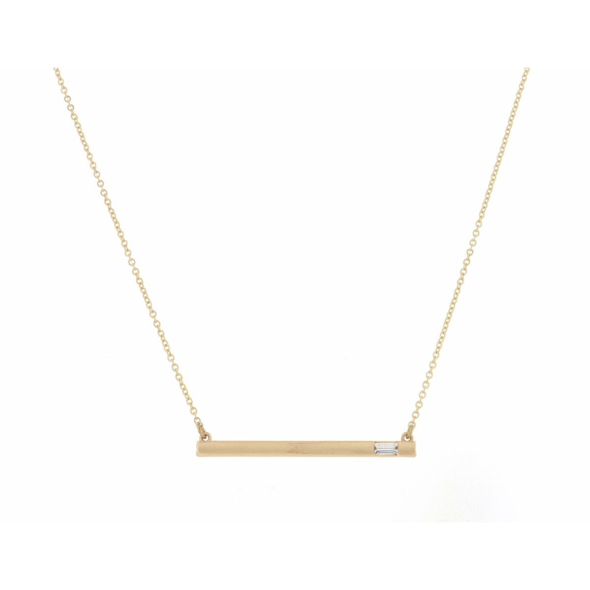 Jane Marie Straight Bar Rectangle Crystal Necklace