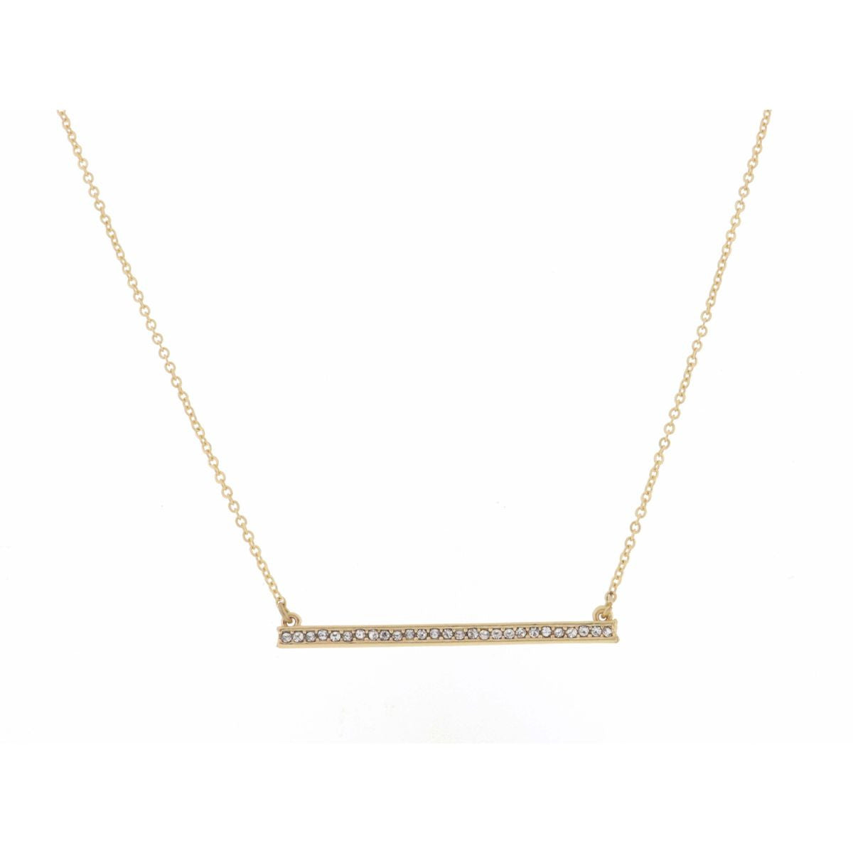 Jane Marie Long Straight Bar Clear Crystals Necklace