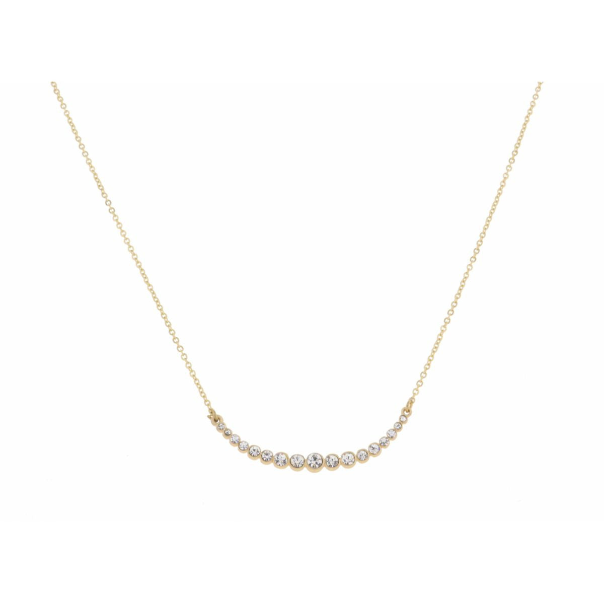 Jane Marie Curved Rhinestone Bar Necklace