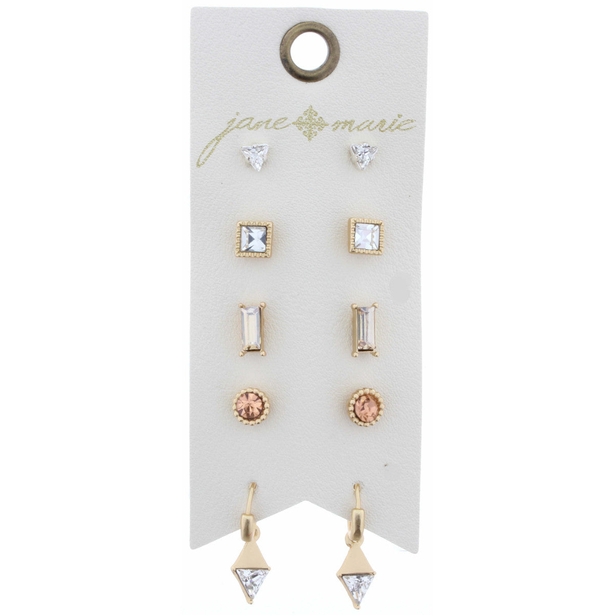 Jane Marie Diamond Shapes Stud Set