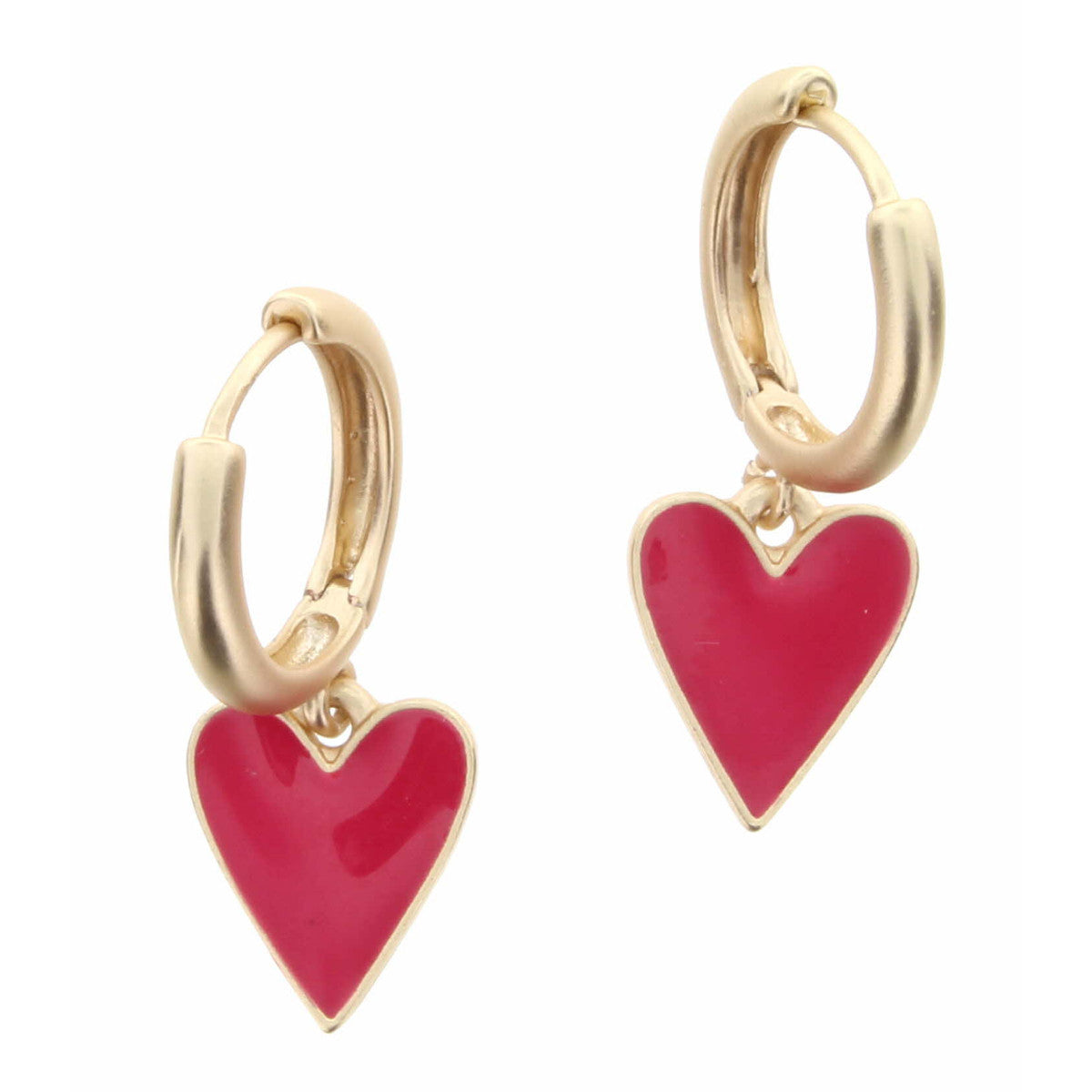 Jane Marie Enamel Heart Huggie Hoop Earring