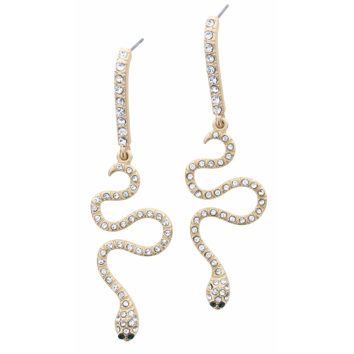 Jane Marie Crystal Line & Snake Earring