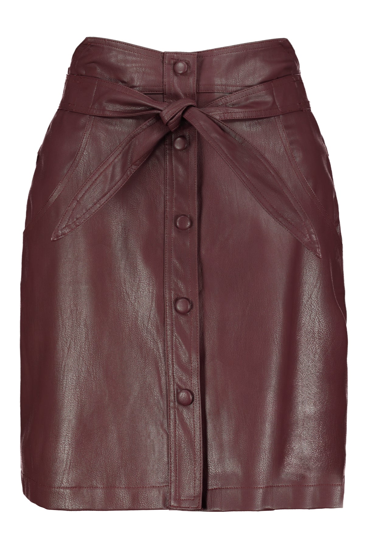 Bishop + Young Vegan Leather Button Front Skirt