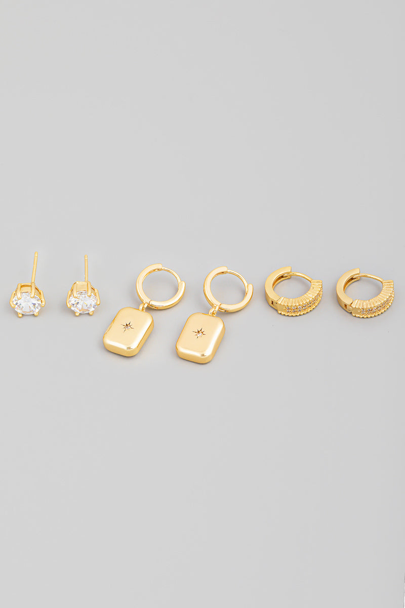 Elise Mini Huggie Earring Set