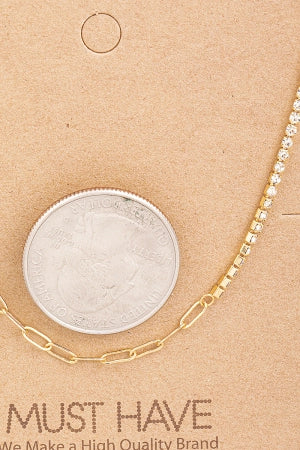 Rhinestone Chain Link Necklace