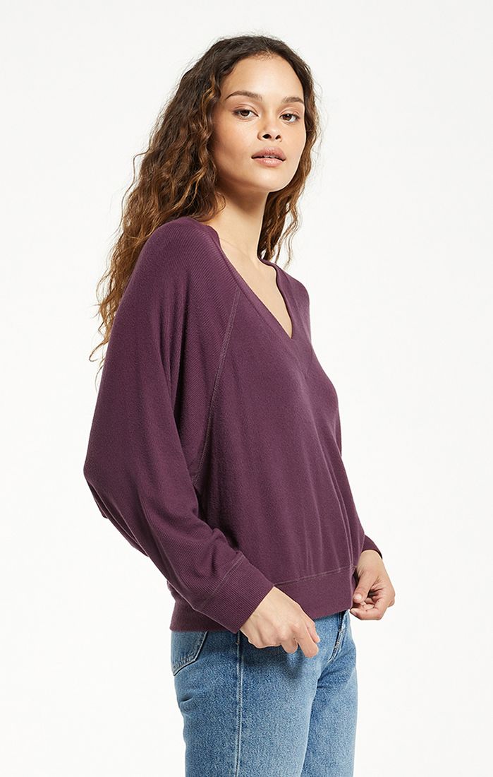 Z Supply Carly Brushed Rib V-Neck Top