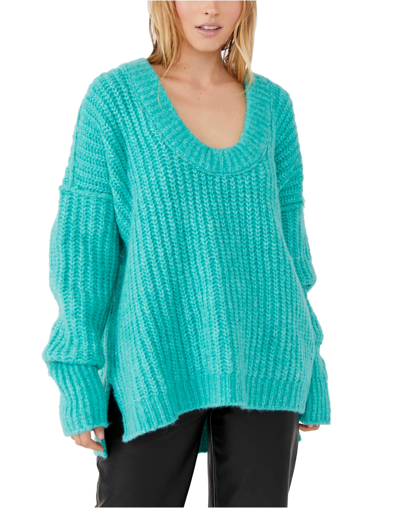 Free People Blue Bell V Neck Sweater