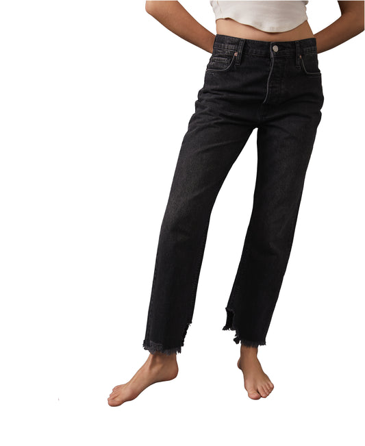 Free People Tapered Baggy Boyfriend Panther Jean