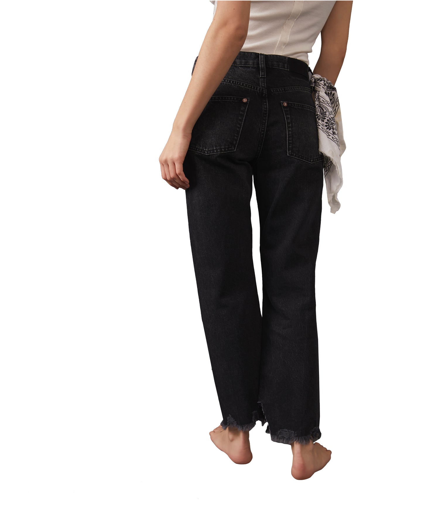 Free People Tapered Baggy Boyfriend Panther Jean