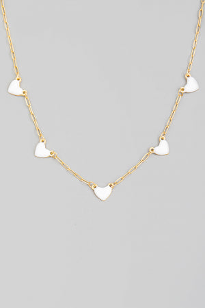 Heart Bead Station Necklace