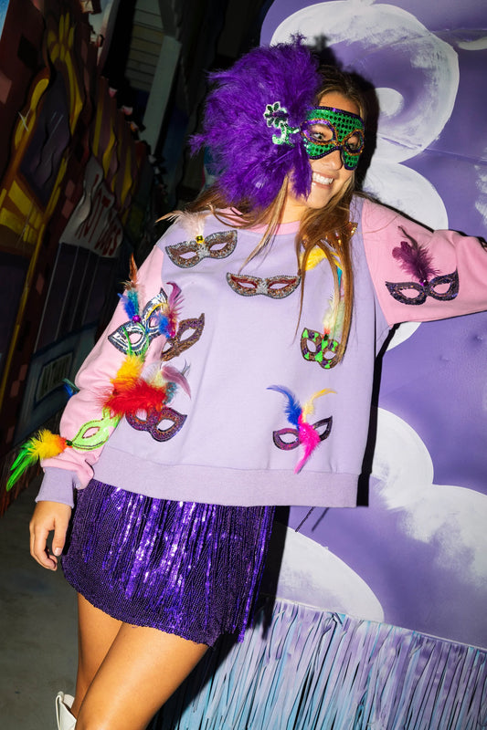 Queen of Sparkles Purple Fringe Skirt